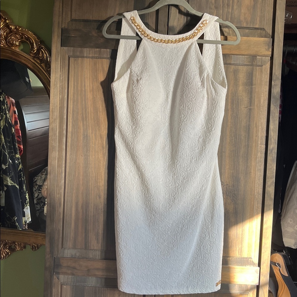 Xersion Textured White backless Sleeveless Mini Dress size 40